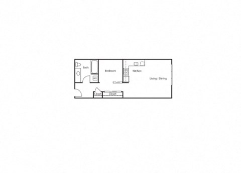 1 Bedroom 1 Bathroom C Floor Plan at Ruth Court Apartments, Seattle, WA